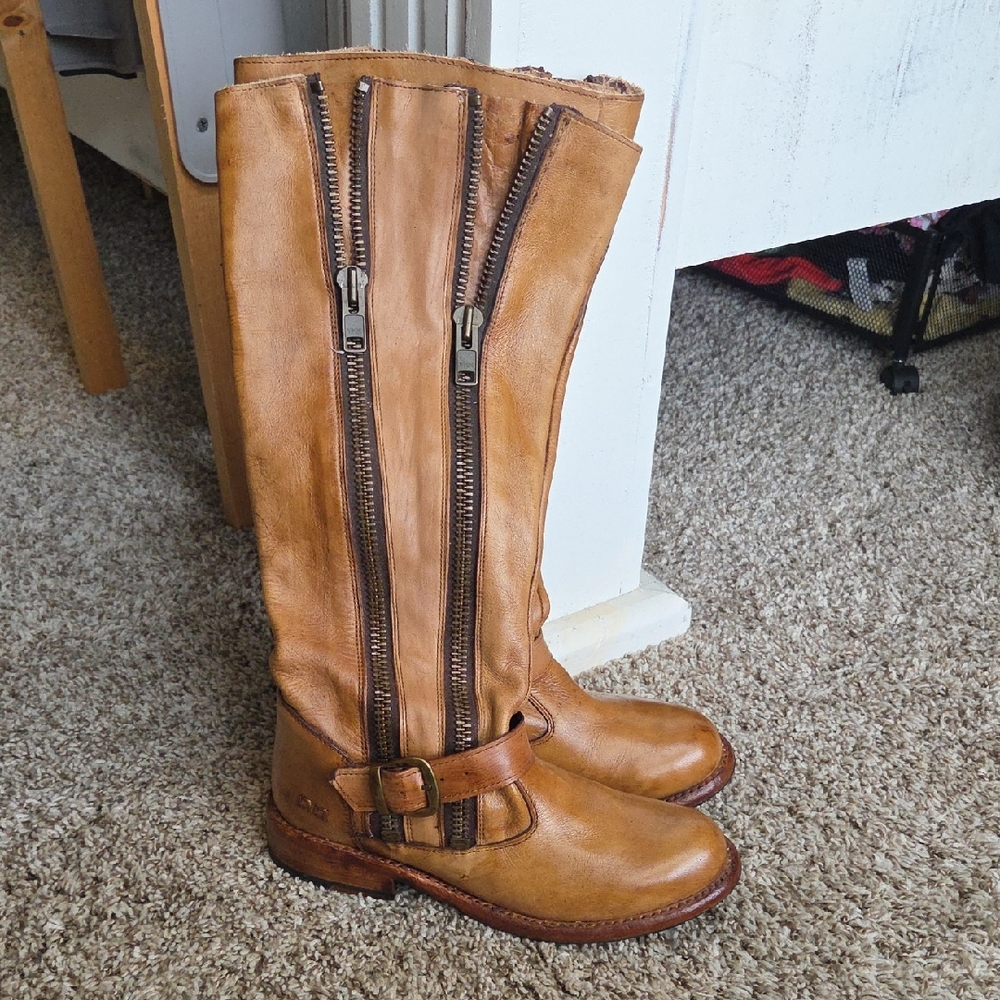 Brown Leather Knee-High Boots